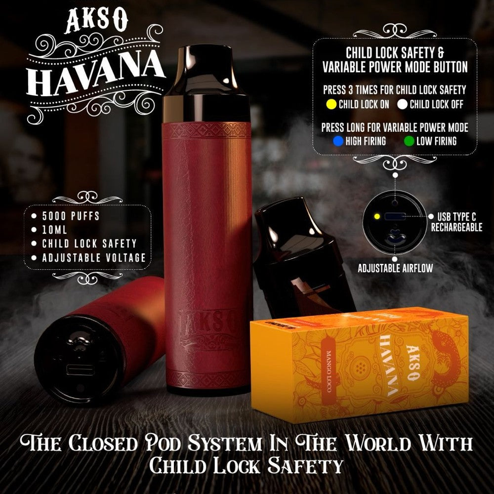 AKSO HAVANA Disposable Vape 5000 Puffs