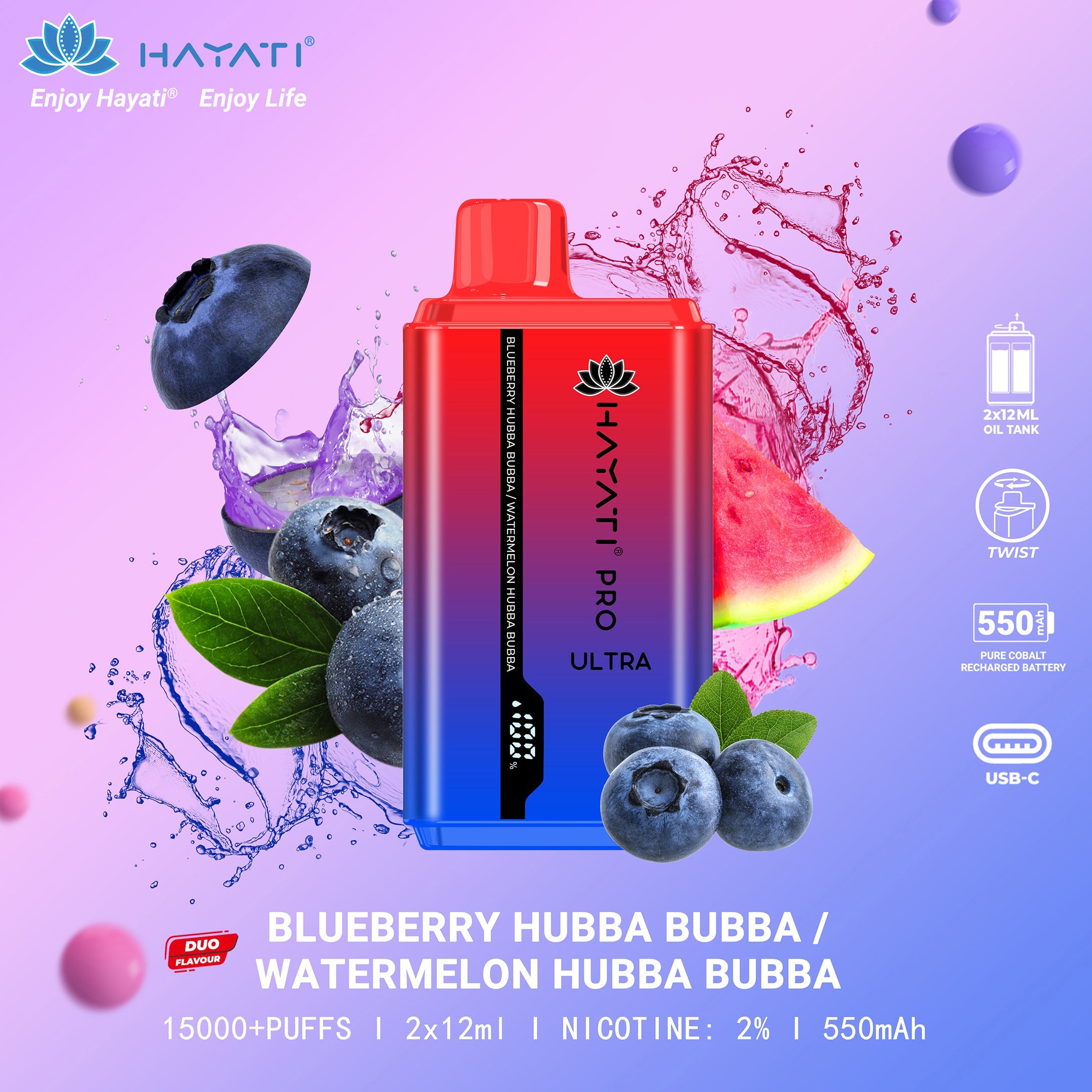 Hayati Pro Ultra Disposable Vape 15000 Puffs