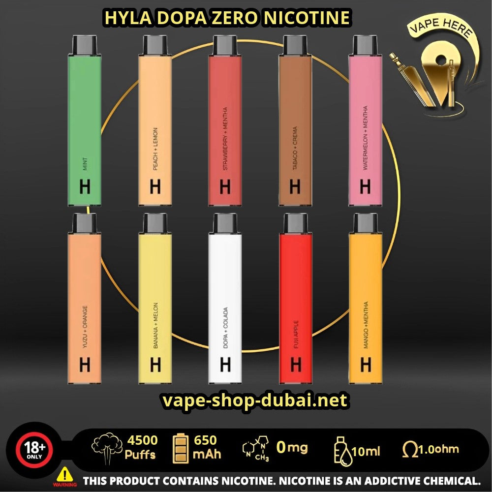 HYLA DOPA ZERO 4500 PUFFS DISPOSABLE VAPE (no Nicotine) Success