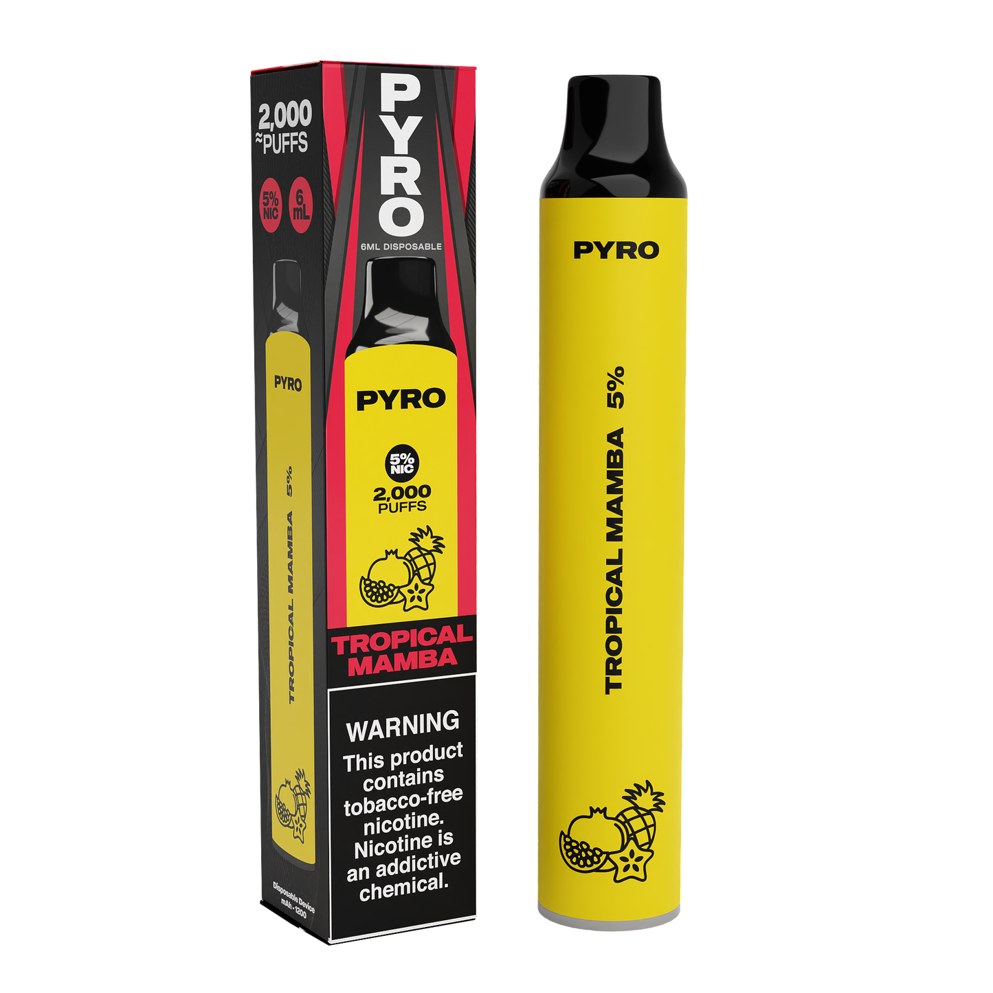 PYRO Disposable Vape 2000 Puffs 6mL 1200mAh