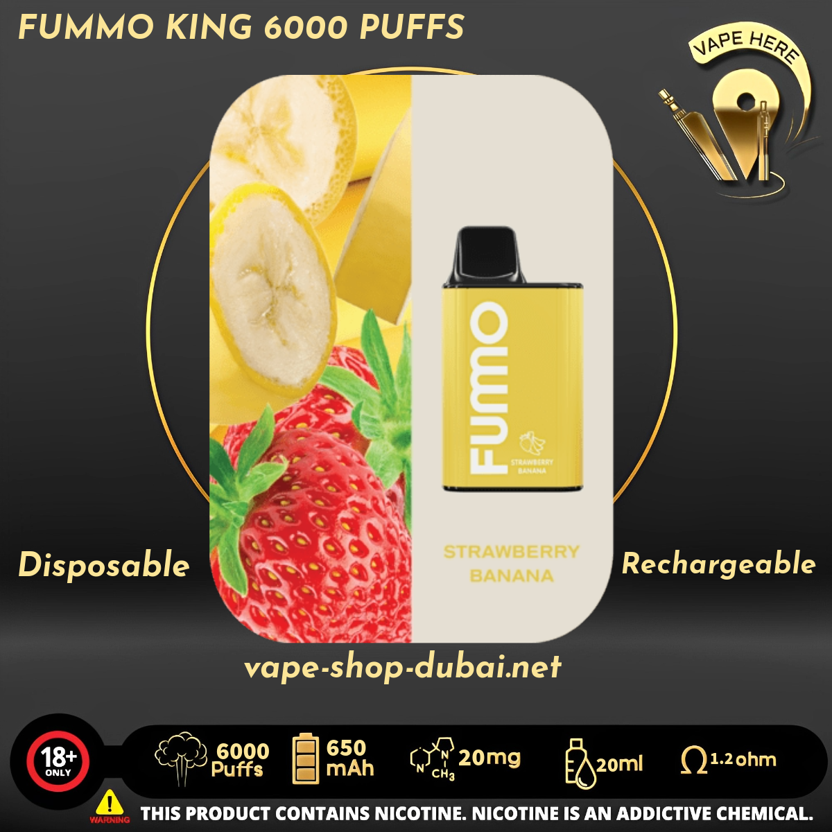 FUMMO KING 6000 PUFFS 20 MG DISPOSABLE VAPE