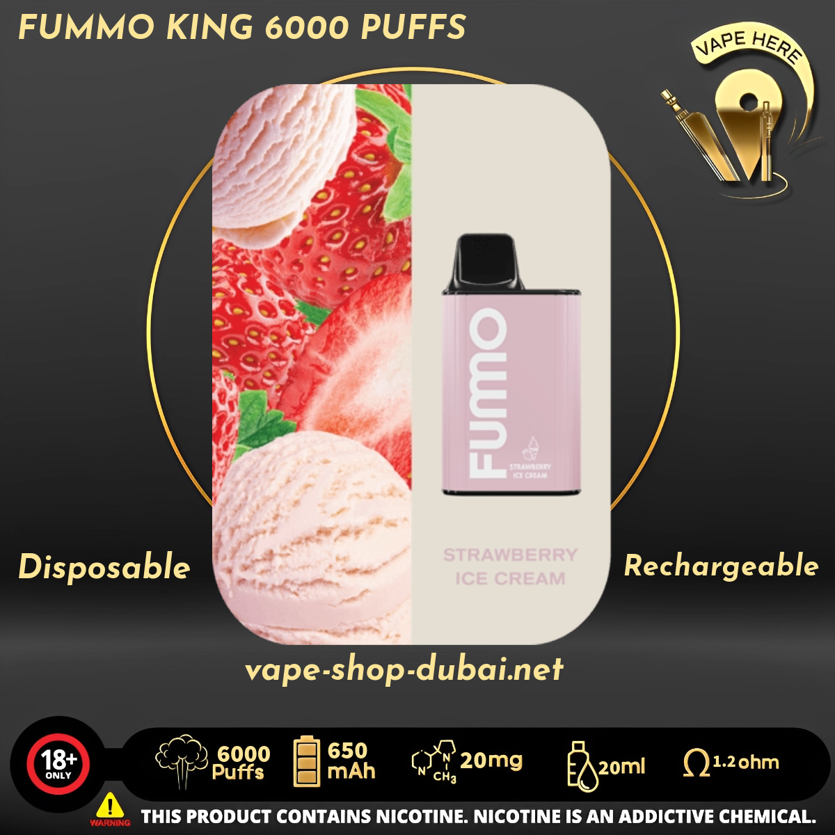 FUMMO KING 6000 PUFFS 20 MG DISPOSABLE VAPE