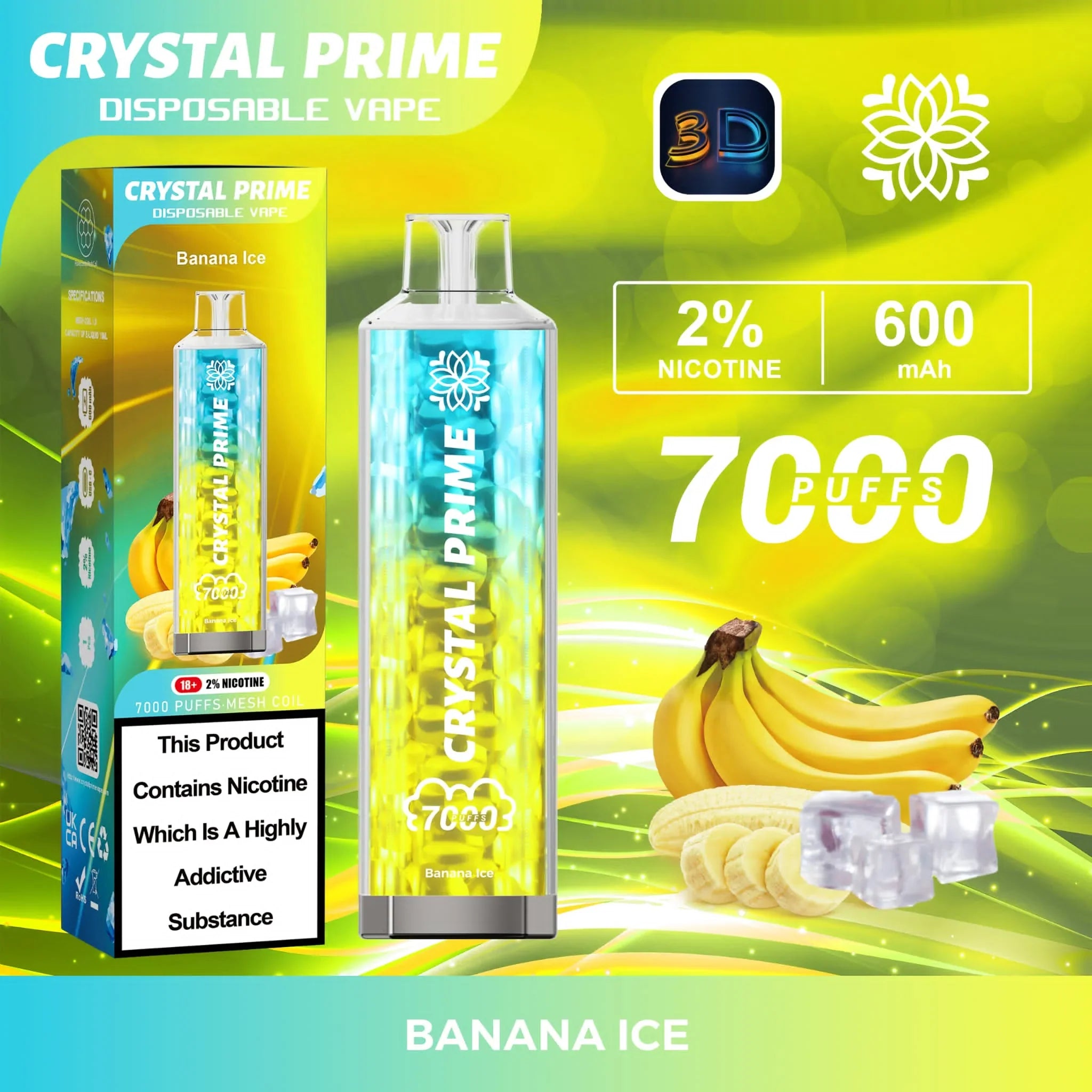 Crystal Prime 3D Disposable Vape 7000 Puffs