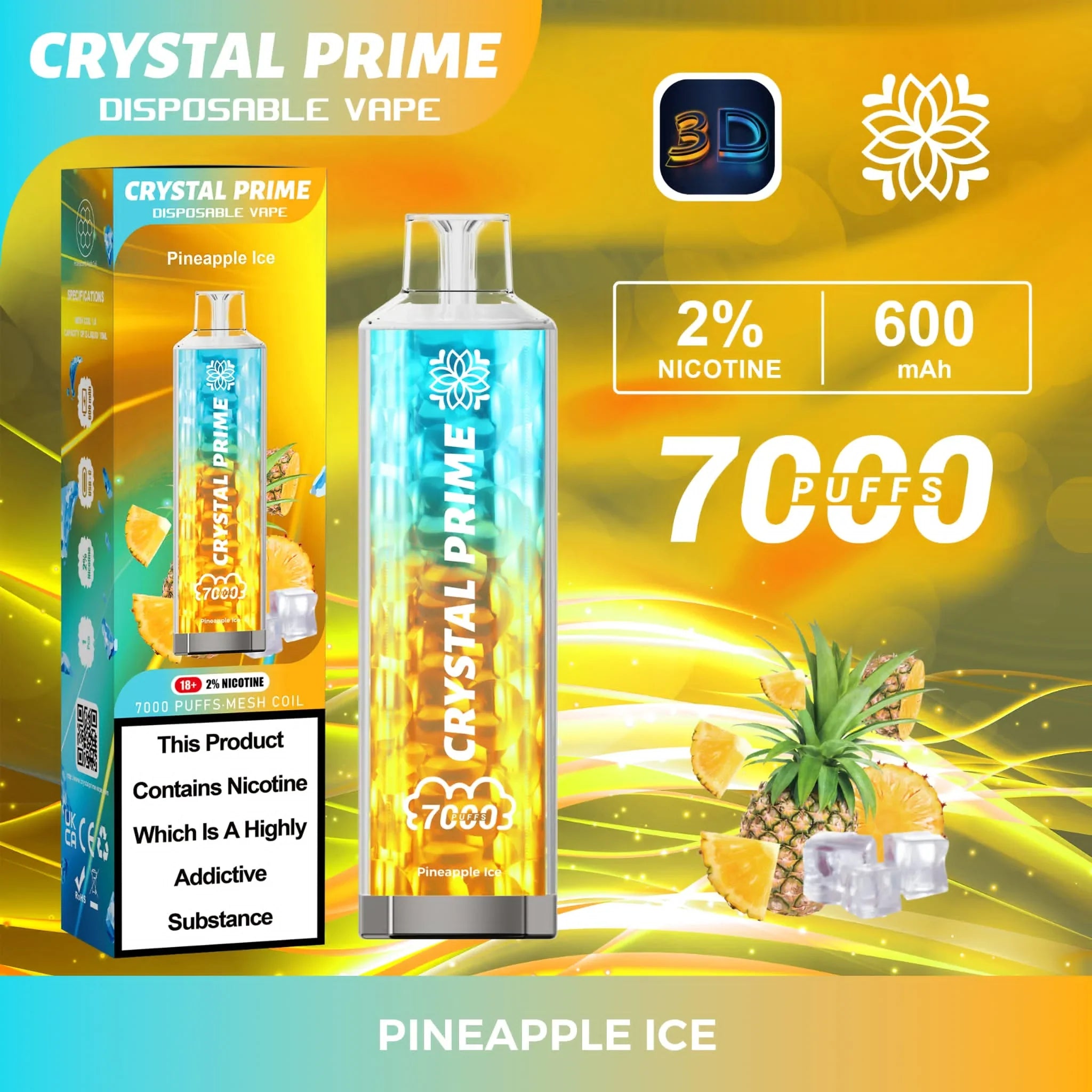 Crystal Prime 3D Disposable Vape 7000 Puffs